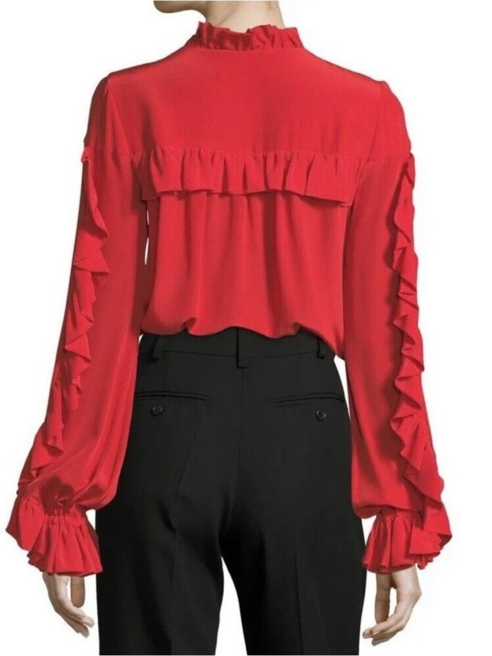 Alexis Coral Ruffled Button-Front Blouse - Picture 3 of 7